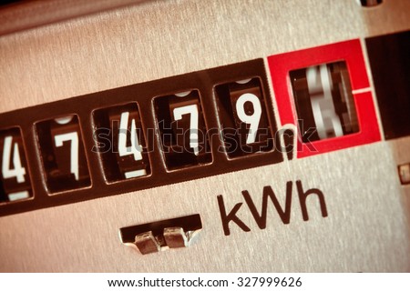 an electricity meter measures the current consumed. save symbolfoto for electricity price and electricity