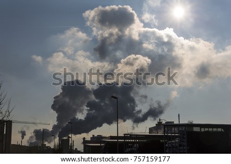 industrial slot with exhaust gases