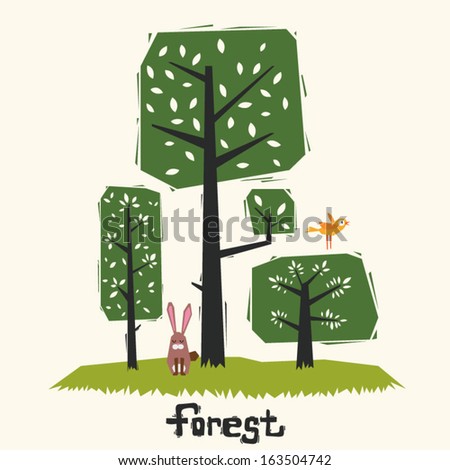 Forest with a bird Forest with a bird