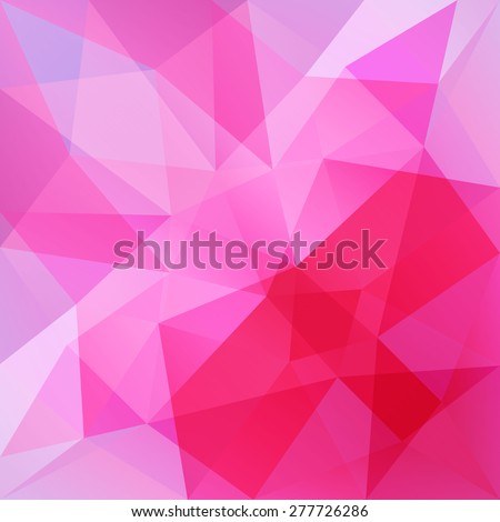 Pink Geometric Triangle Background. Abstract polygonal background. Geometric hipster retro background with place for your text.