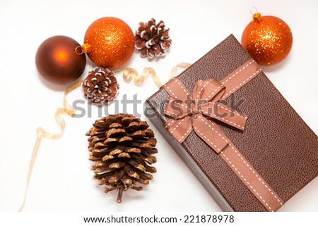 New Year\'s gift in a brown package