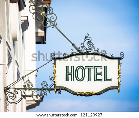 beautiful old hotel sign in vienna
