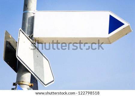 blank directional sign with space for text