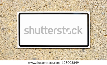 blank sign at a wall - nice background with space for text