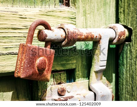 old lock at a stable - close-up