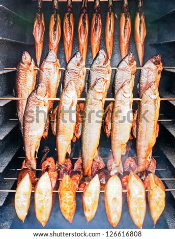 smoked fish at a farmers market
