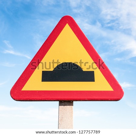 road warning sign - front view