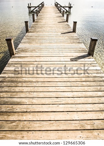 old wooden jetty at a lake