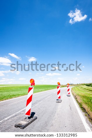 road reflectors at a construction site near rome