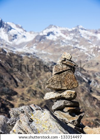 stack rock at a creek in austria