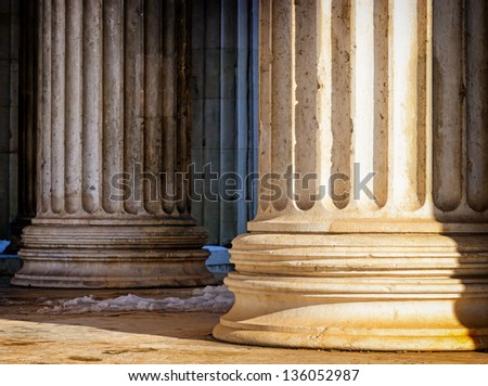 part of antique columns - photo