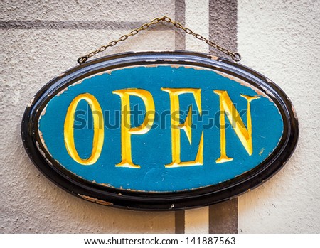 beautiful open sign at a store