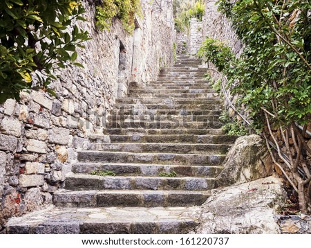 beautiful old steps at an old town