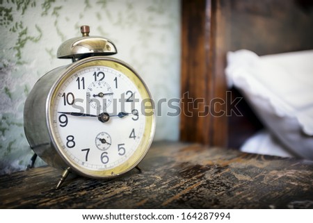 old alarm clock at a bedroom