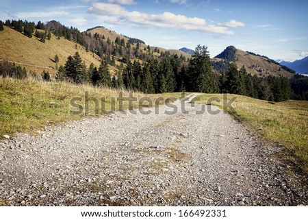 dirt road at the european alps