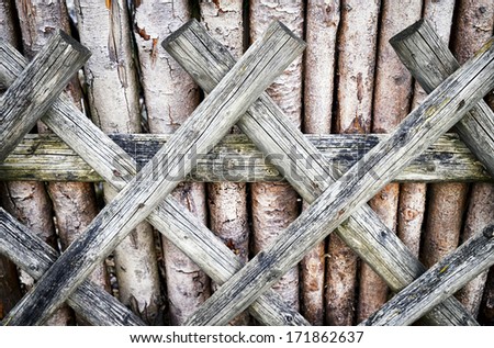 old wooden fence - close up