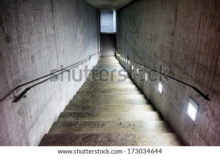 modern staircase - concrete walls - indoor