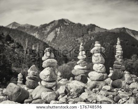 rock stacks at the alps