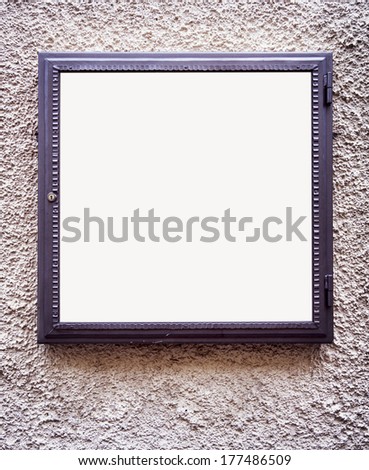 blank sign at a wall - background with space for text