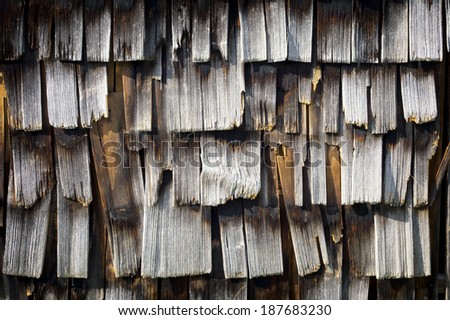 old wooden shingles at a hut - nice background