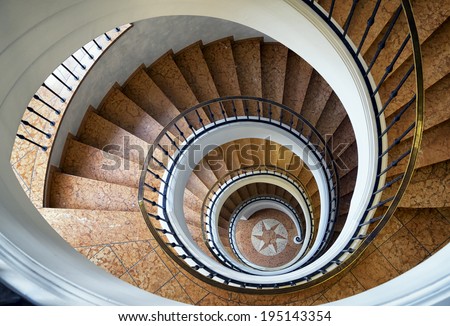 beautiful spiral staircase - looking down