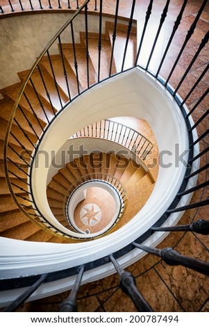 beautiful spiral staircase - looking down
