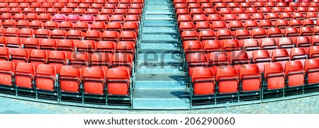 rows of chairs - outdoors - photo