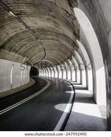 tunnel at the european alps (austria)