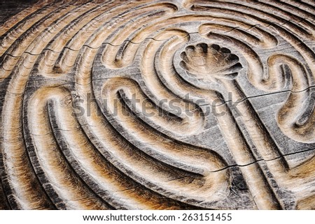 close up of a wooden maze