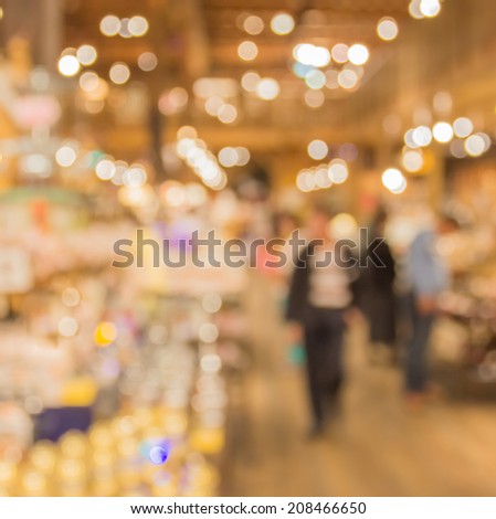 shopping in supermarket,blur and bokeh