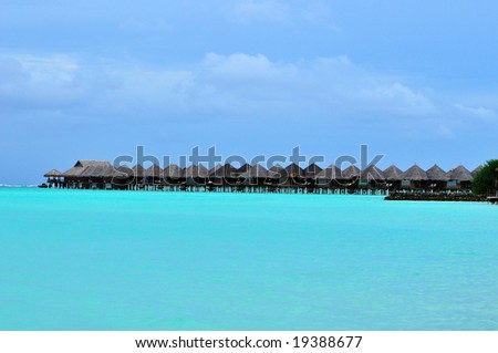 Island of Paradise. White sand beaches with coco-tree and crystal blue water. Maldives. Luxury holidays.