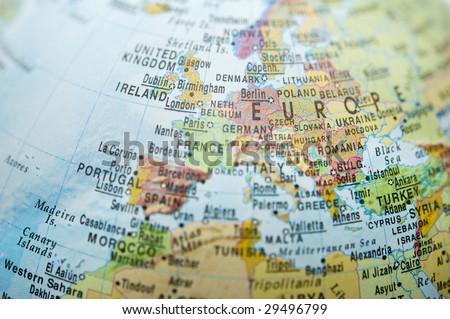 A Map Of Europe And Africa. stock photo : Europe and North