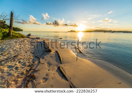 Sunrise in the remote Togean Islands, Central Sulawesi, Indonesia.