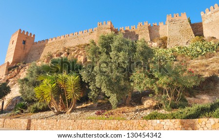 Alcazaba, an old muslim construction in Almeria, Spain