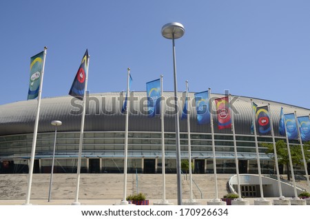 LISBON, PORTUGAL - AUGUST 13:  The Atlantic Pavilion on August 13, 2013 in  the Park of the Nations  in Lisbon, Portugal. It was designed to organize conferences and events.