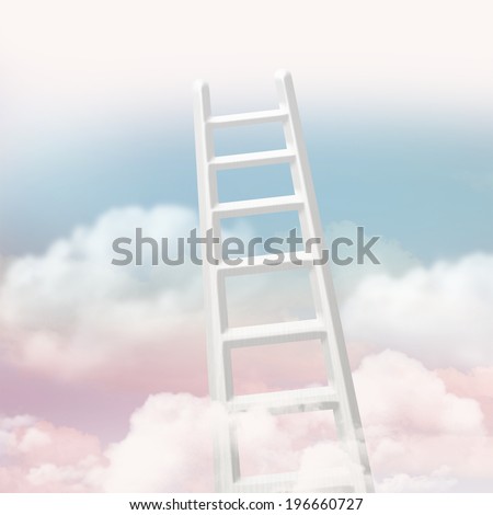 Stairs leading to the sky. Way to success concept