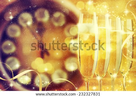 Champagne glasses ready to bring in the New Year.