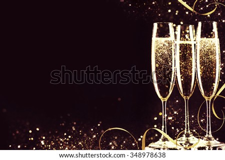 Champagne glasses ready to bring in the New Year.