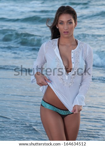 Attractive young woman  at a south Florida beach.