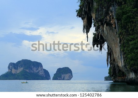 canoe in a sea at Pra-nang island Krabi Thailand