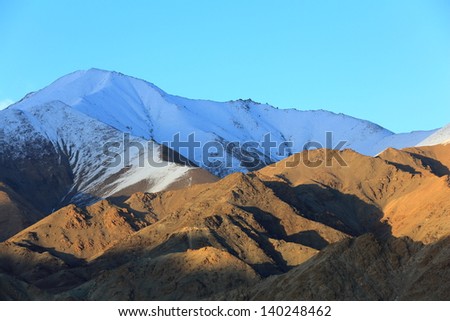 Leh, Ladakh India - The mountain and snow