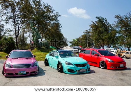 SONGKHLA, THAILAND - March 09 : Tuned car show in \