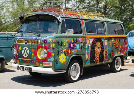 SONGKHLA, THAILAND - May 02 :Hippie Volkswagen Kombi Meeting in \