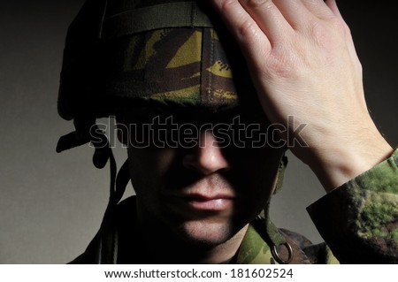 Soldier With Face In Shadow Soldier With Face In Shadow