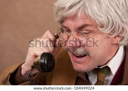 Angry Old Man On The Telephone.