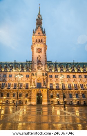 The Hamburg Rathaus is the city hall or town hall of the Free and Hanseatic City of Hamburg, Germany.