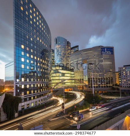 Paris, France. October 21, 2014: Business Buildings in Paris District La Defense