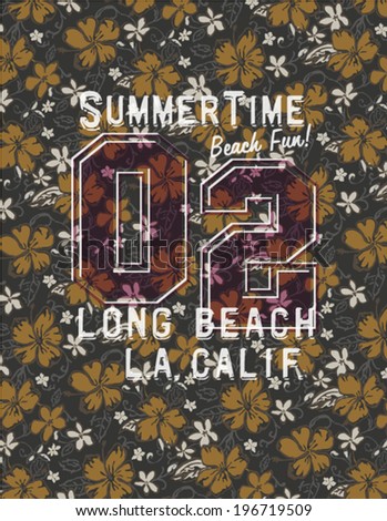 Long beach glamour girl Prints for girls wear with hibiscuses background seamless pattern in custom colors Long beach glamour girl Prints for girls wear with hibiscuses background seamless pattern in custom colors