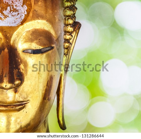 Face of gold buddha statue Face of gold buddha statue