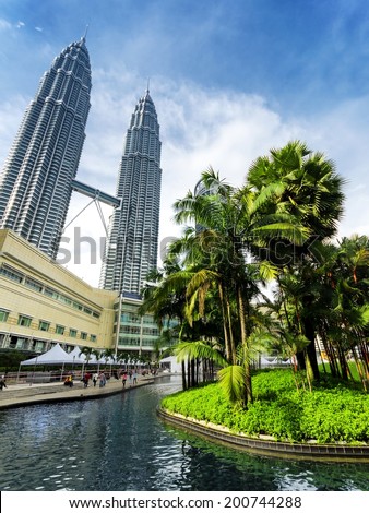 KUALA LUMPUR - NOVEMBER 1: View of Petronas Twin Towers on November 1, 2012 in Kuala Lumpur. Currently the world\'s tallest twin towers.